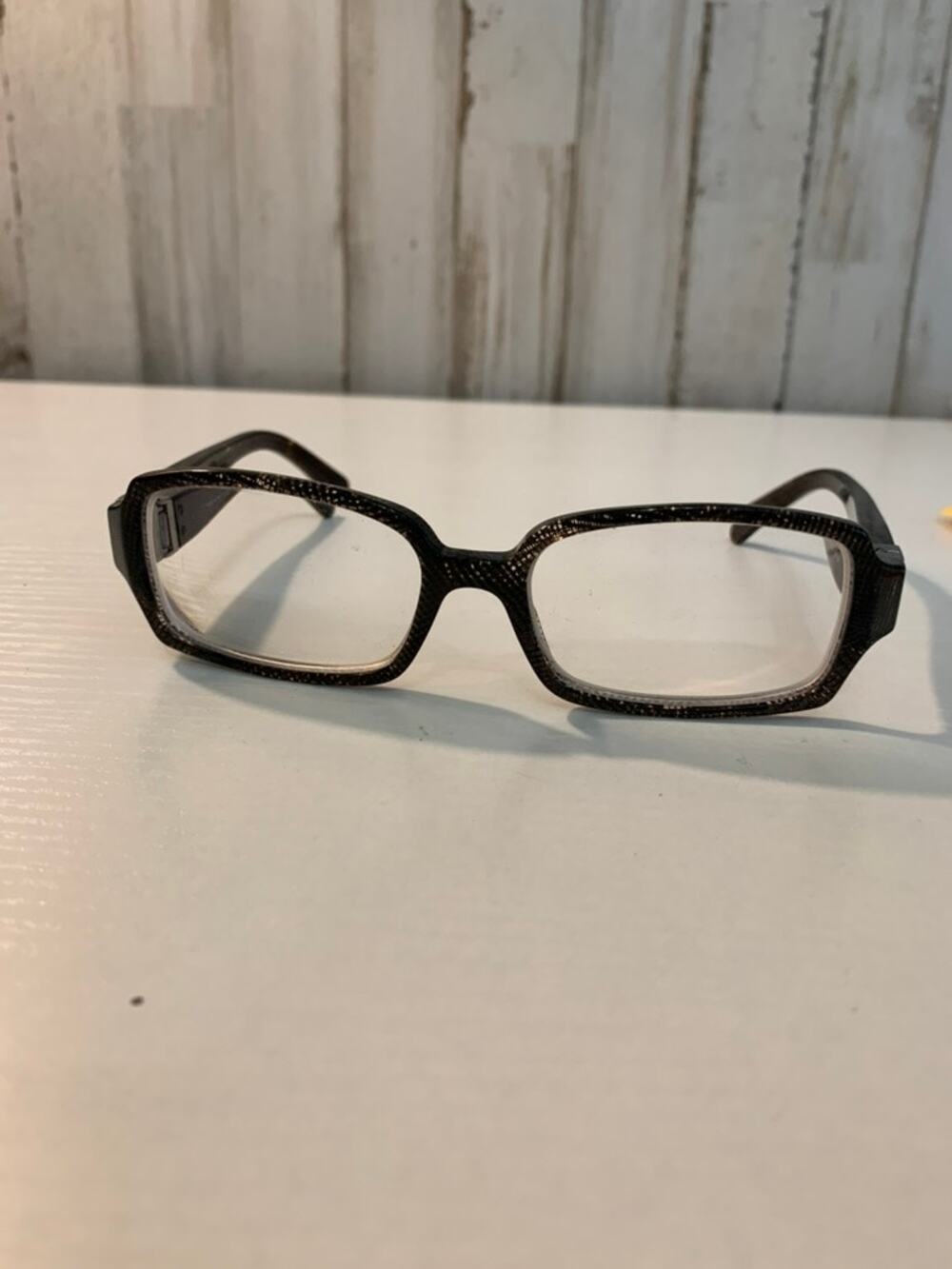 CHANEL Eyeglasses Frames Womens Black Lace Crystal Full Rim